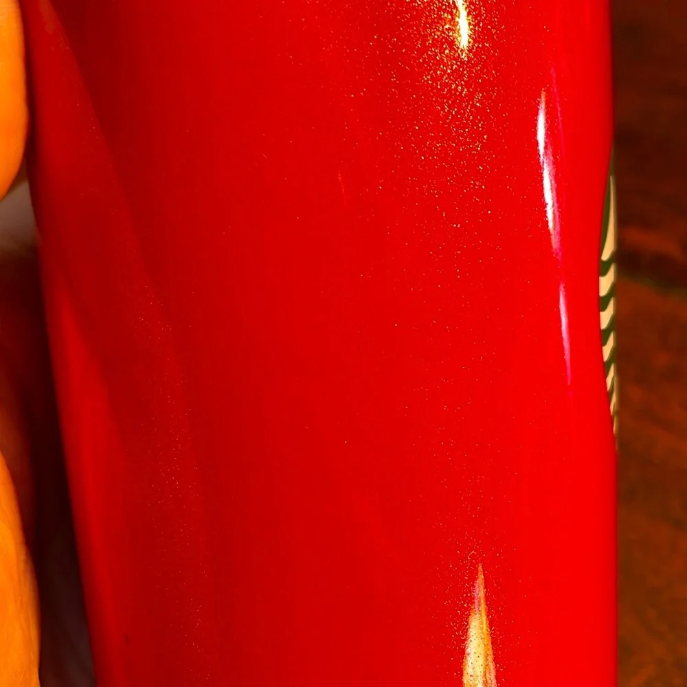 Starbucks Holiday Red Ceramic 12-oz Tumbler *NO LID*